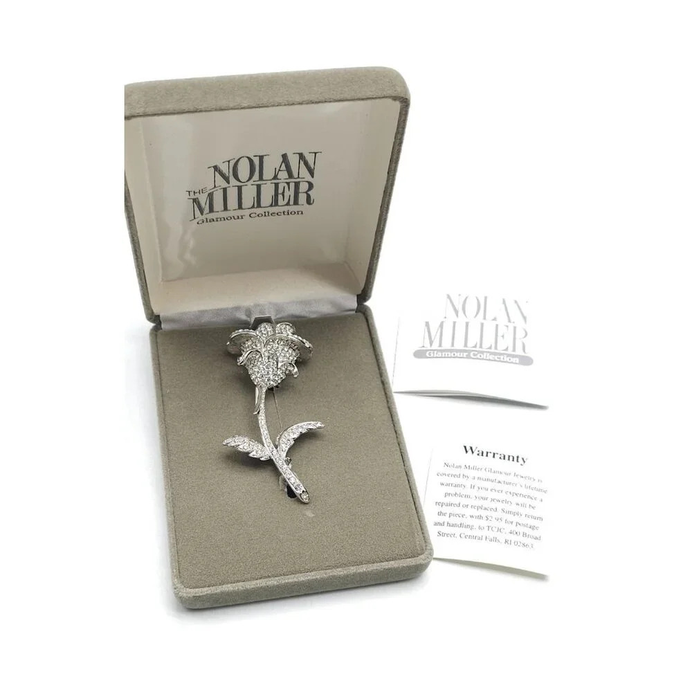 Nolan Miller Glamour Collection Anniversary Rose Brooch Pin With Box